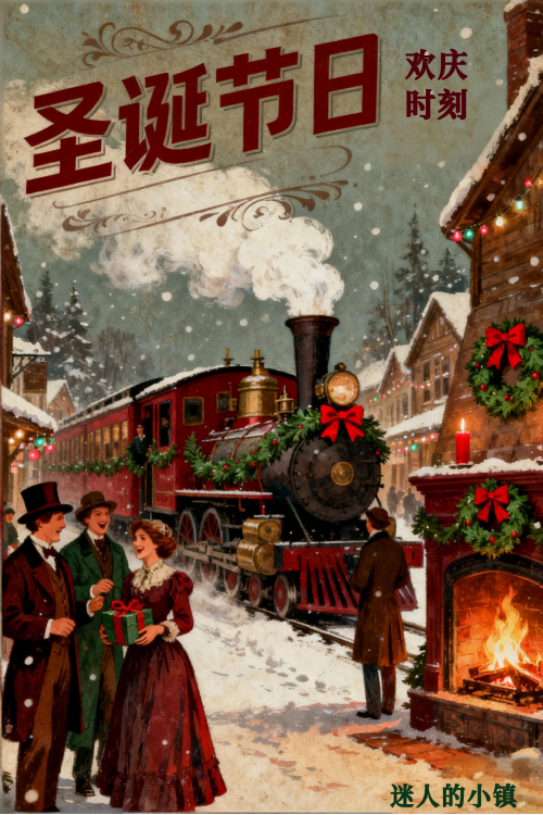 圣诞节日欢庆插画