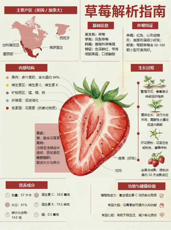 草莓解析指南手绘图