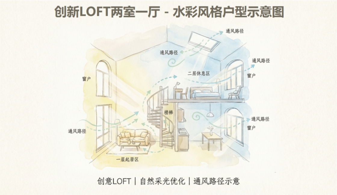 创新LOFT两室一厅示意图