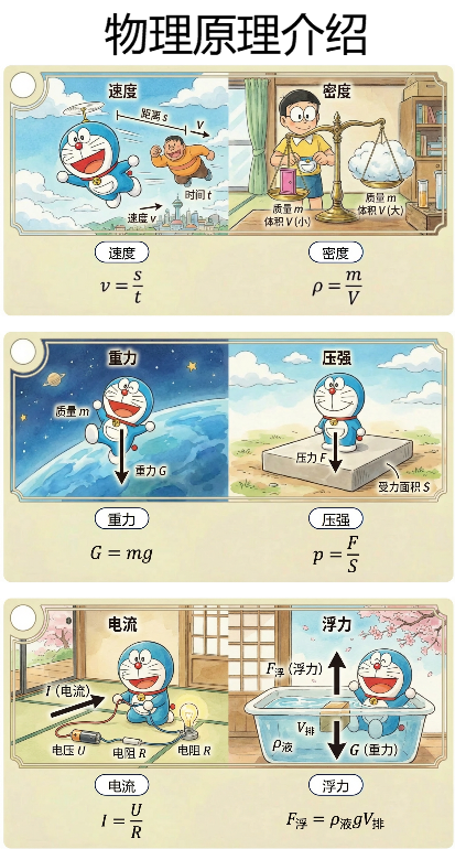 哆啦A梦讲解常见物理公式