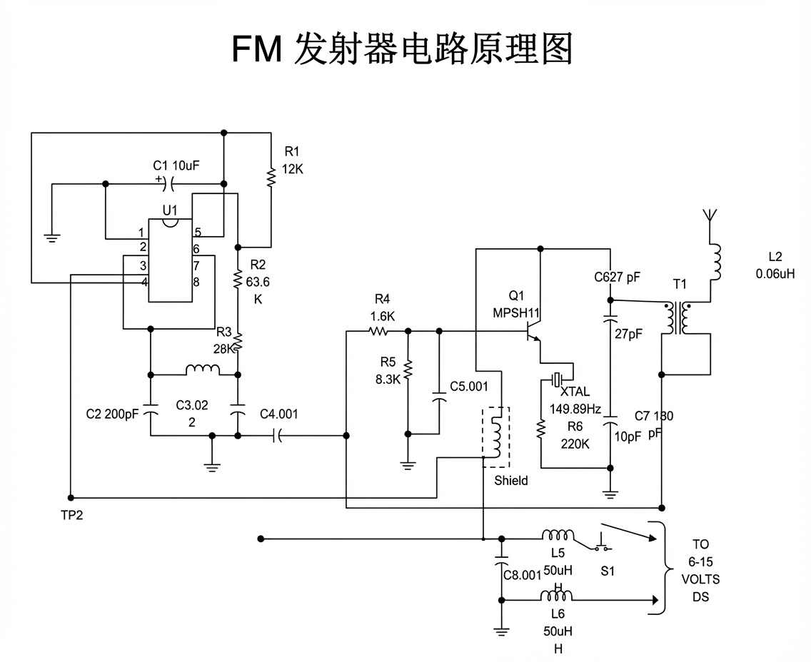 FM发射器电路原理图
