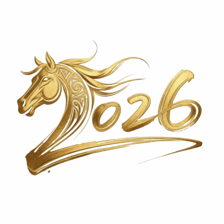 金色马头2026艺术字
