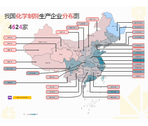 我国化学制剂生产企业分布图