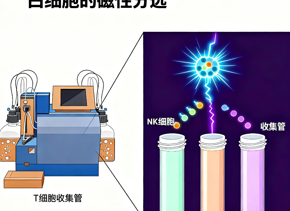 白细胞磁性分选科学示意图