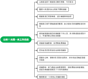 出纳11月第一周工作总结