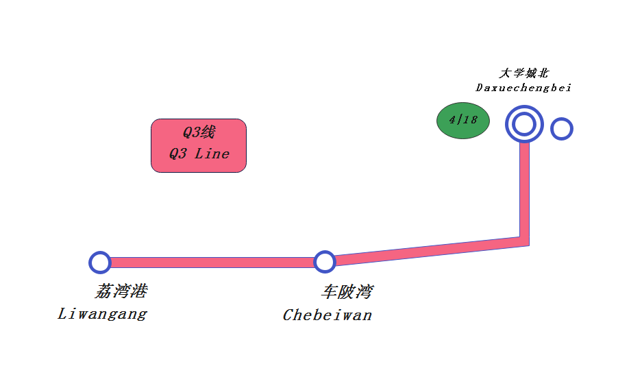 广州地铁Q3线地铁线路图