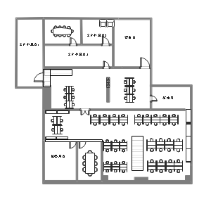 4号楼2单元2楼办公室平面图