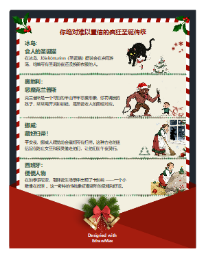 世界各地奇特圣诞传统——节日信息图模板