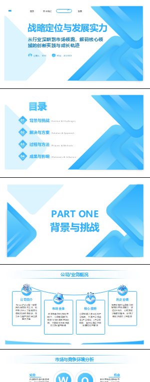 战略定位与发展实力汇报PPT模板