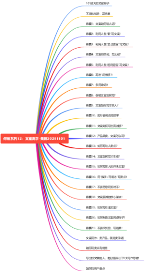何杨系列12：文案高手-集锦20231101思维导图