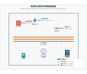 高铁牵引变电所布局图纸局部