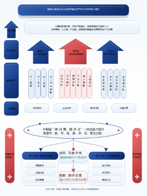 智能化·集成化·多元化跨界融合的产学合作协同育人模式概念图