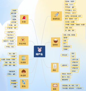 待产包思维导图