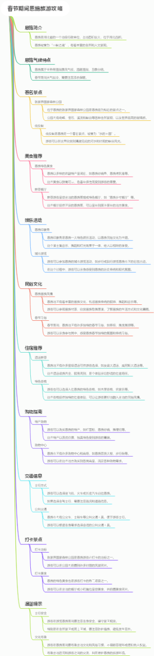 春节期间恩施旅游攻略