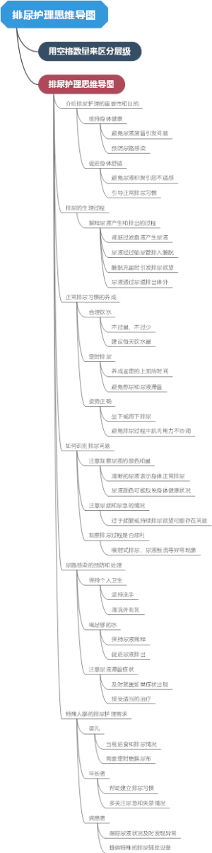 排尿护理思维导图