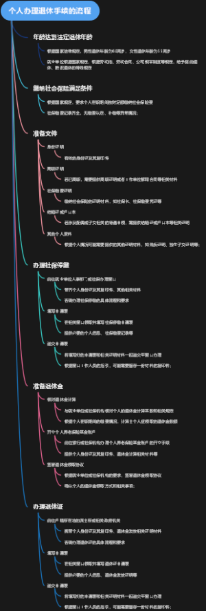 个人办理退休手续的流程
