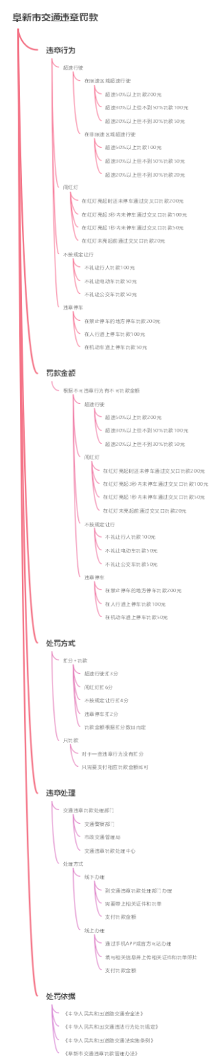 阜新市交通违章罚款