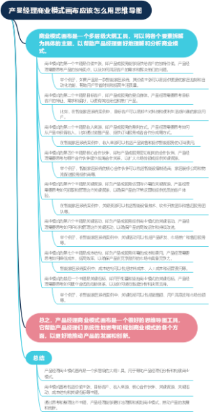 产品经理商业模式画布应该怎么用思维导图