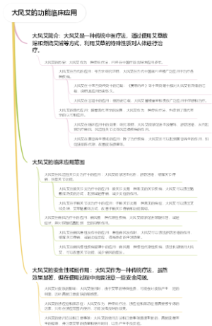 大风艾的功能临床应用