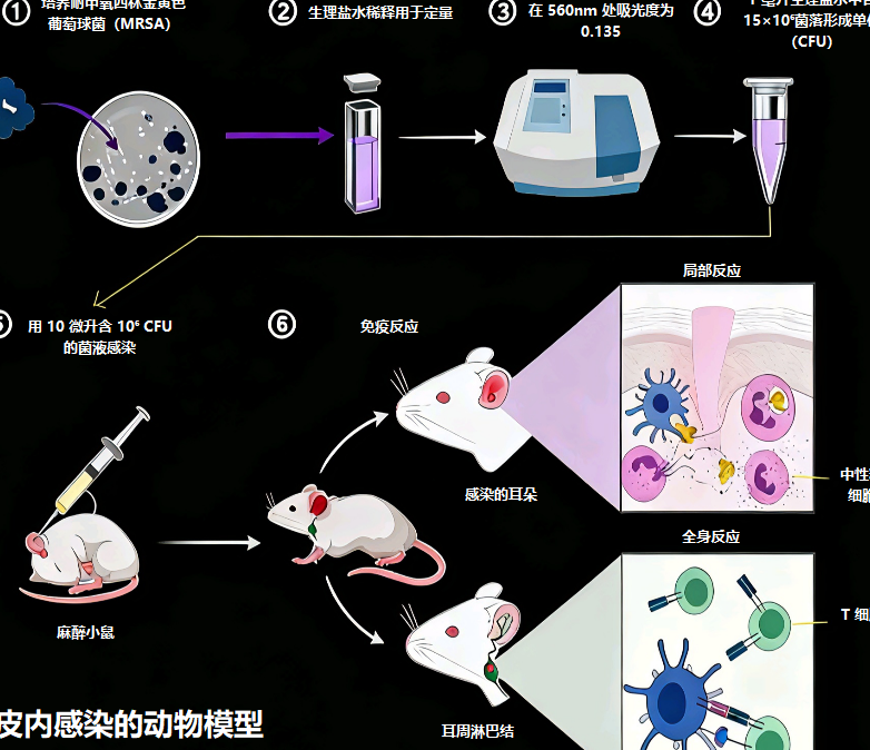 皮内感染动物模型流程图
