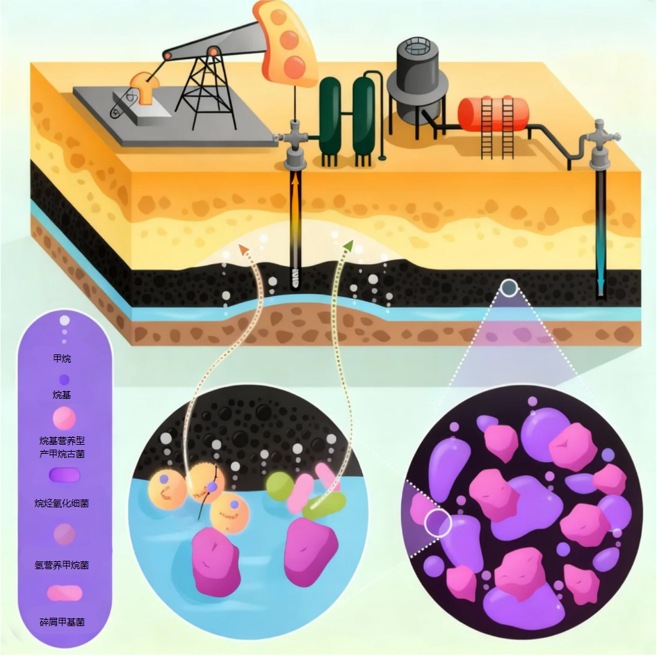 微生物采油原理示意图