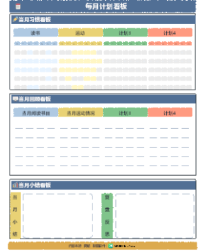 计划模板-月计划看板