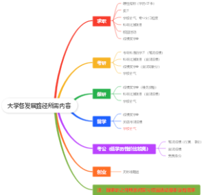 大学各发展路径所需内容