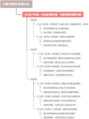 孕期检查时间表计划