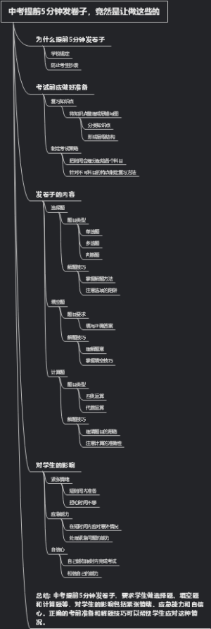 中考提前5分钟发卷子，竟然是让做这些的