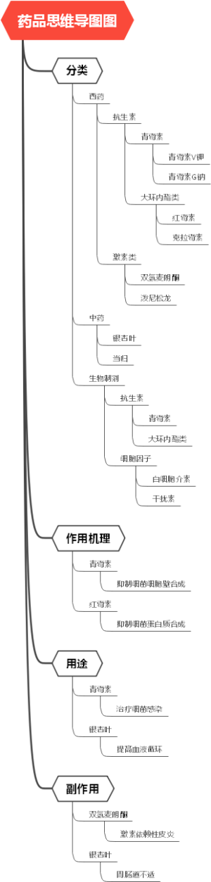 药品思维导图图