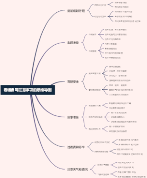 春运自驾注意事项的思维导图