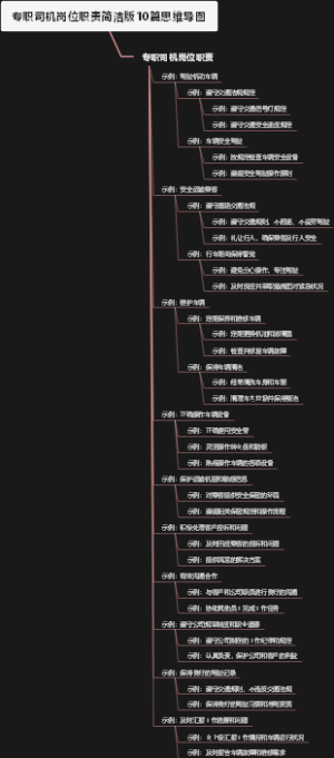专职司机岗位职责简洁版10篇思维导图