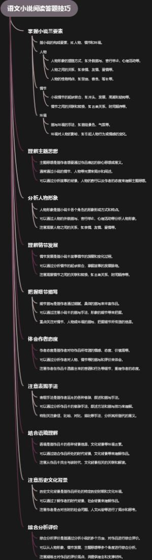 语文小说阅读答题技巧
