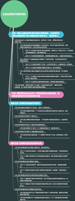 企业如何进行税务筹划