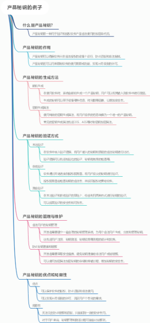 产品秘钥的例子