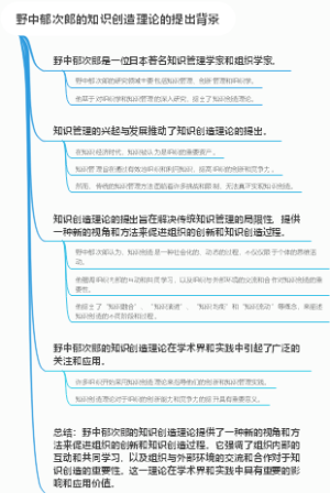 野中郁次郎的知识创造理论的提出背景