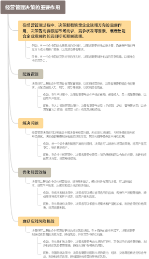 经营管理决策的重要作用