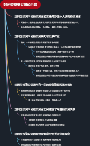 封闭型投资公司的内容