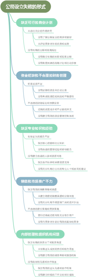 公司设立失败的形式