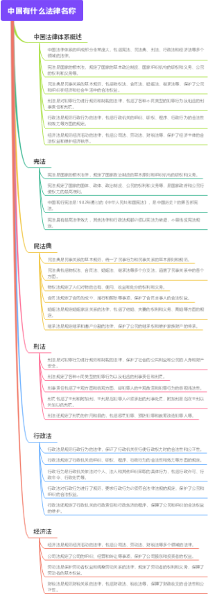 中国有什么法律名称