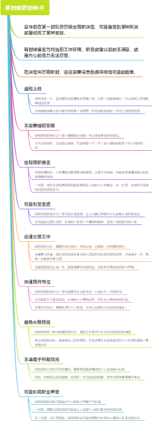 即时辞职的特点