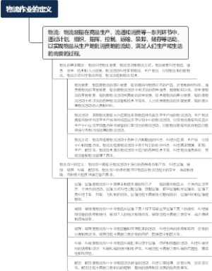 物流作业的定义