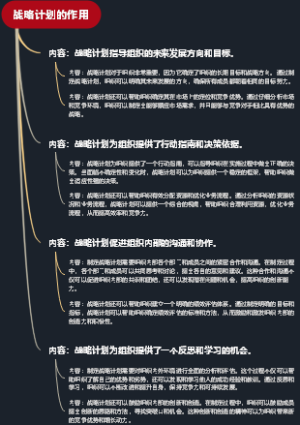 战略计划的作用