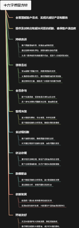 十六字质量方针