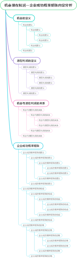 机会潜在利润一企业成功概率矩阵内容分析