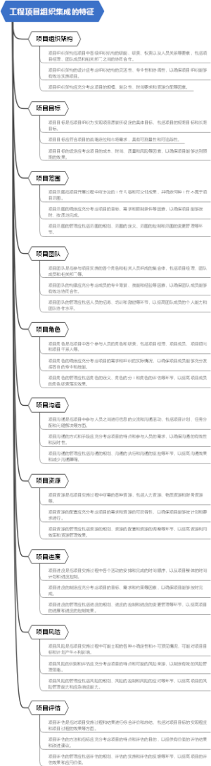 工程项目组织集成的特征