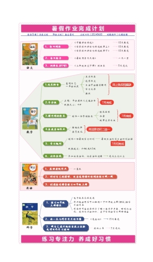 暑假作业完成计划