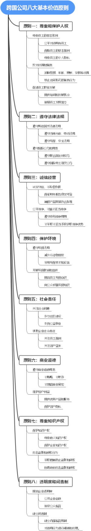 跨国公司八大基本价值原则