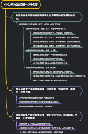 什么是物流运输生产过程