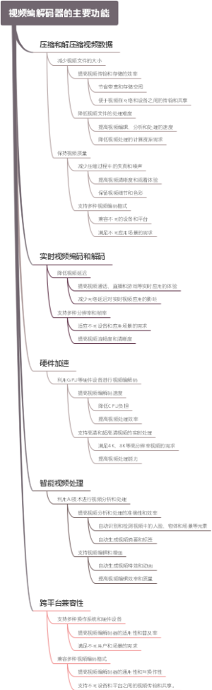 视频编解码器的主要功能